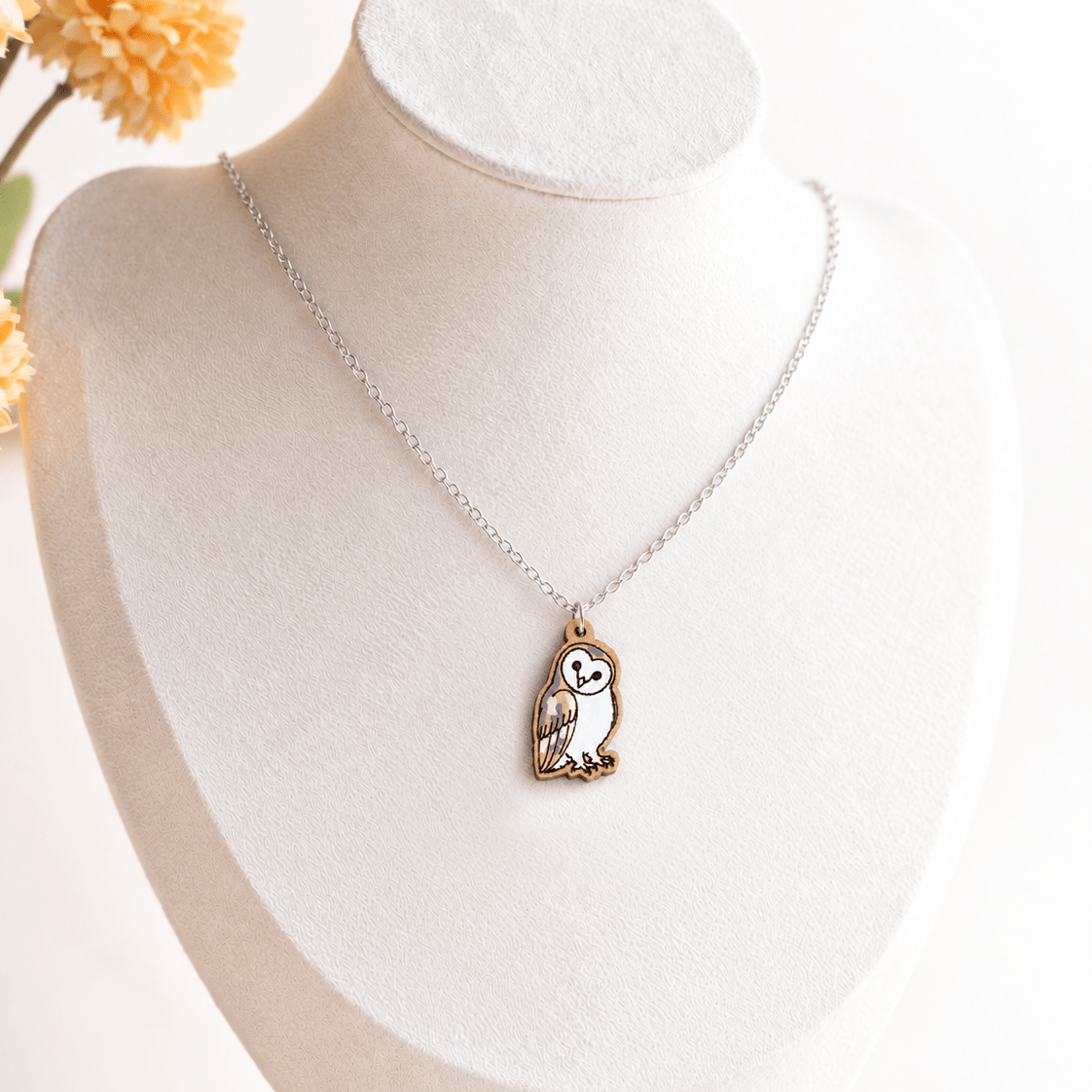 Tilting Barn Owl Necklace - Robin Valley Official Store