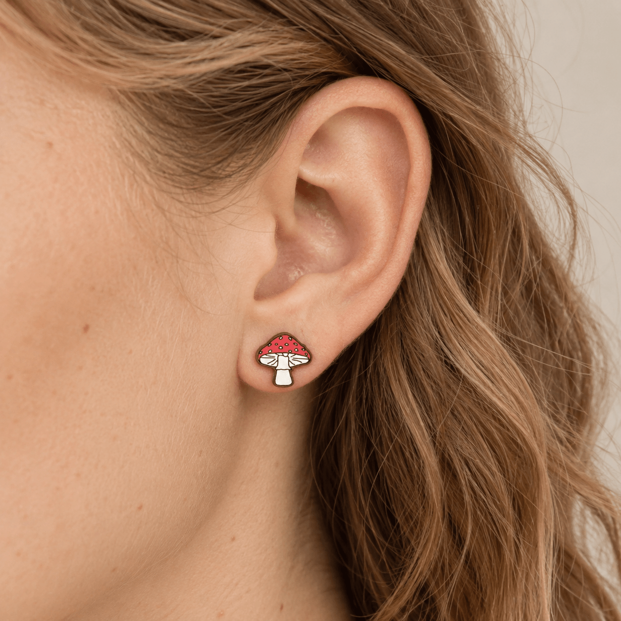 Toadstool Red Mushroom Stud Earrings - Robin Valley Official Store
