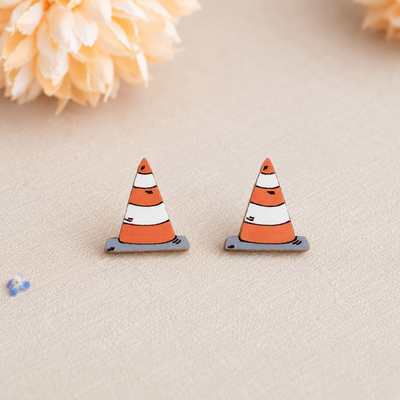 Traffic Cone Stud Earrings