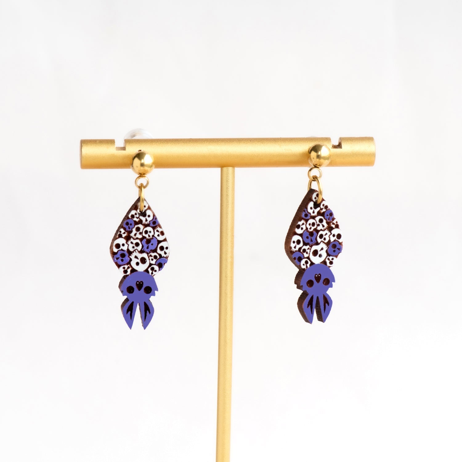 Upside Down Skull Bat Drop Earrings - Robin Valley Official Store