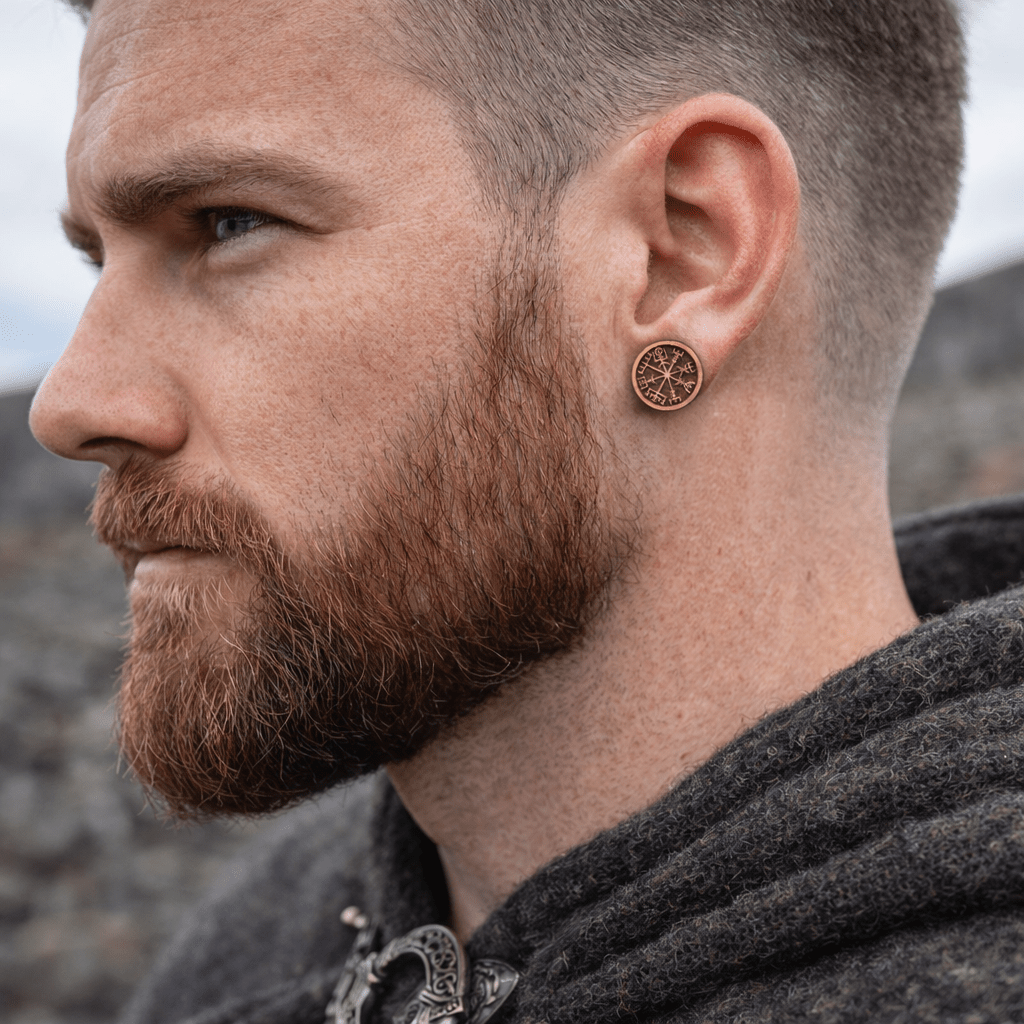 Viking Compass Vegvísir Stud Earrings - Robin Valley Official Store