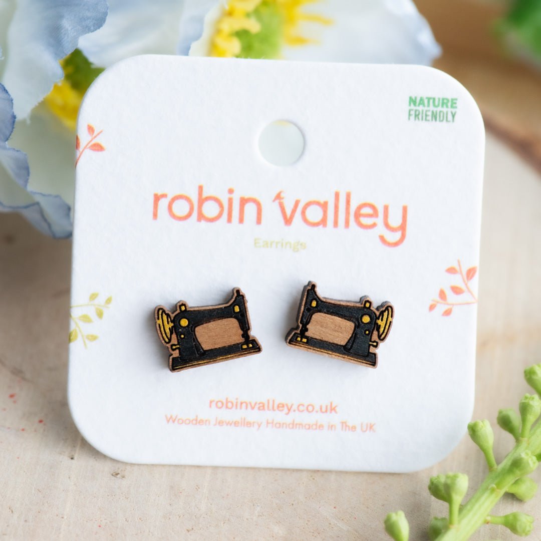 Vintage Sewing Machine Stud Earrings - Robin Valley Official Store