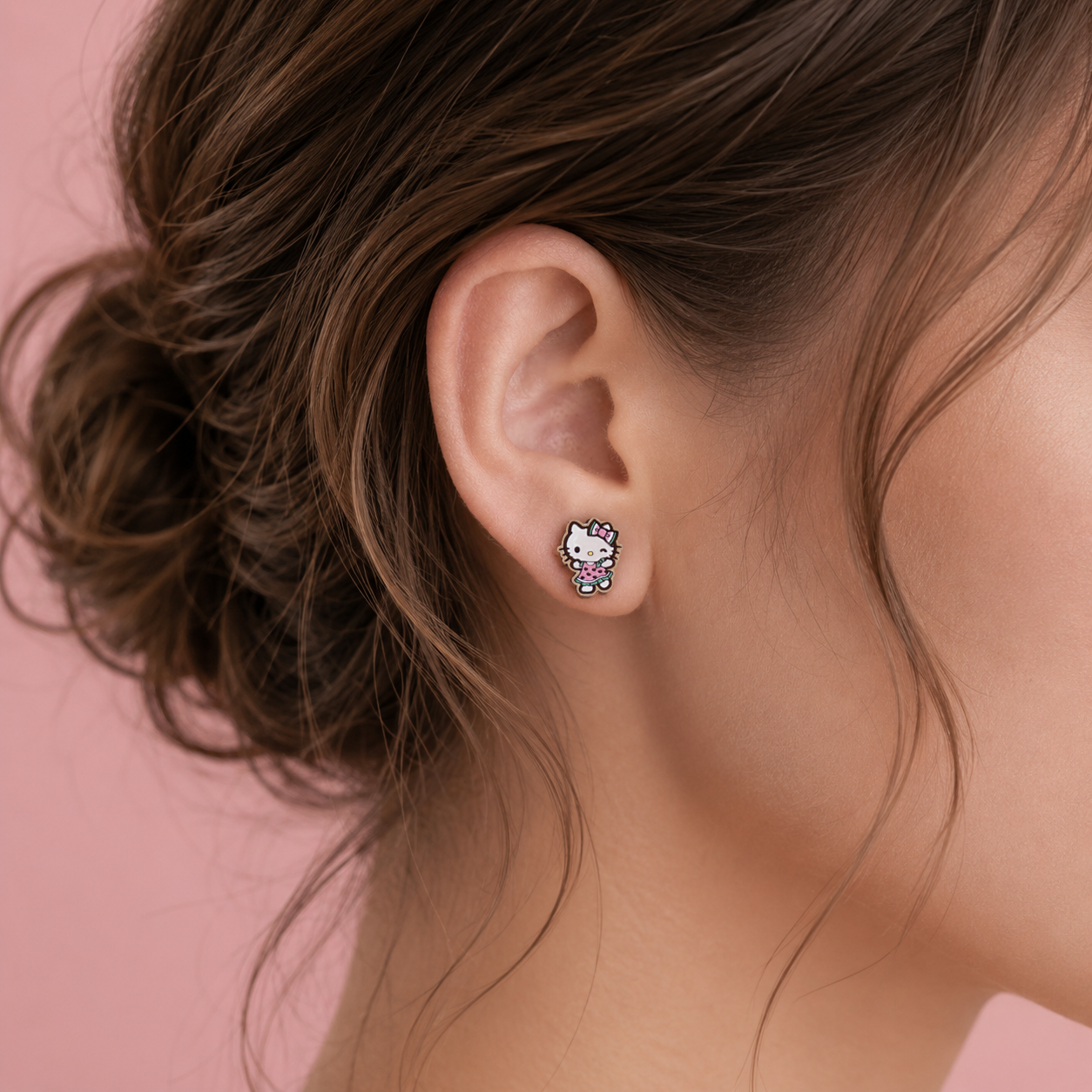 Officially Licensed Watermelon Hello Kitty Stud Earrings