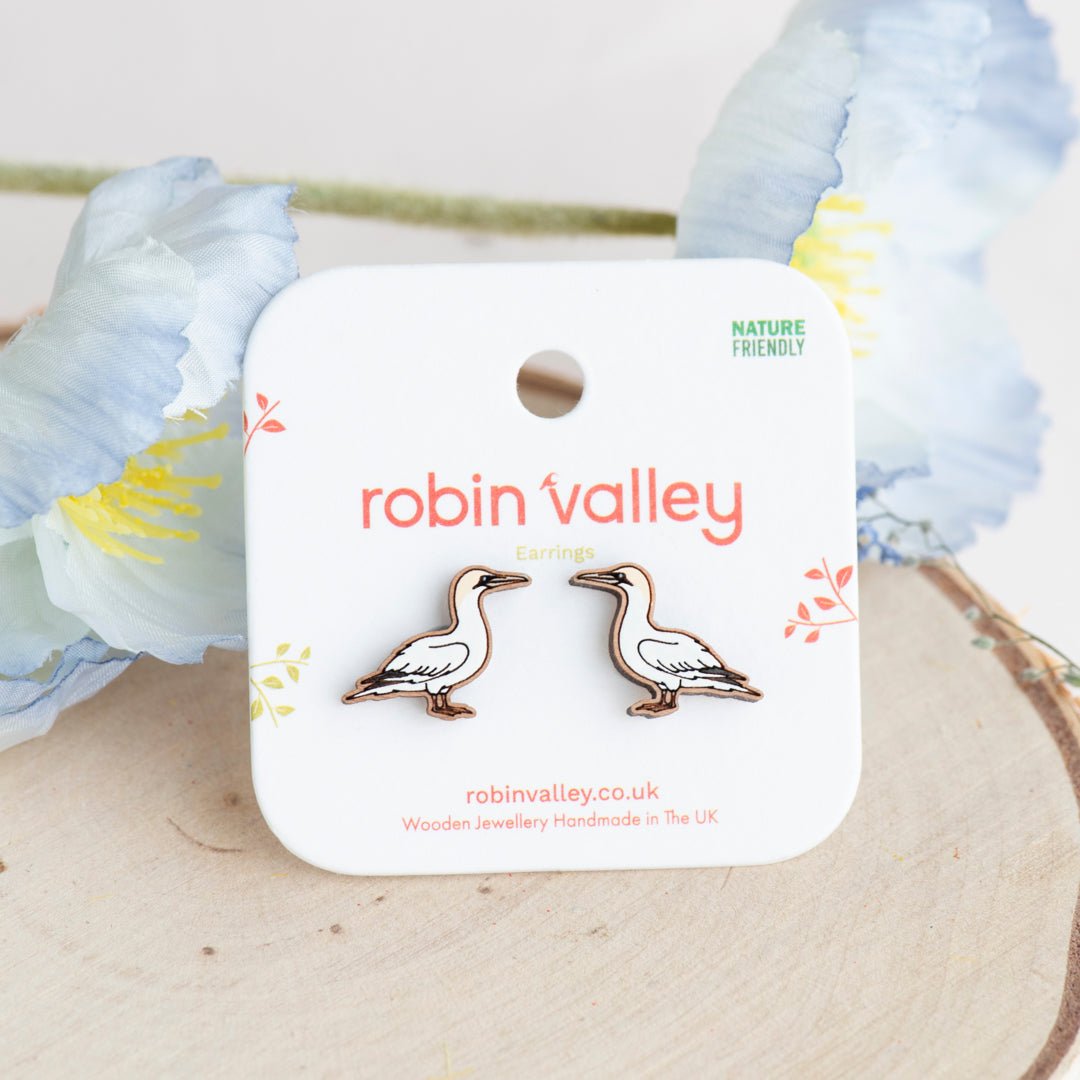 White Gannet Stud Earrings - Robin Valley Official Store