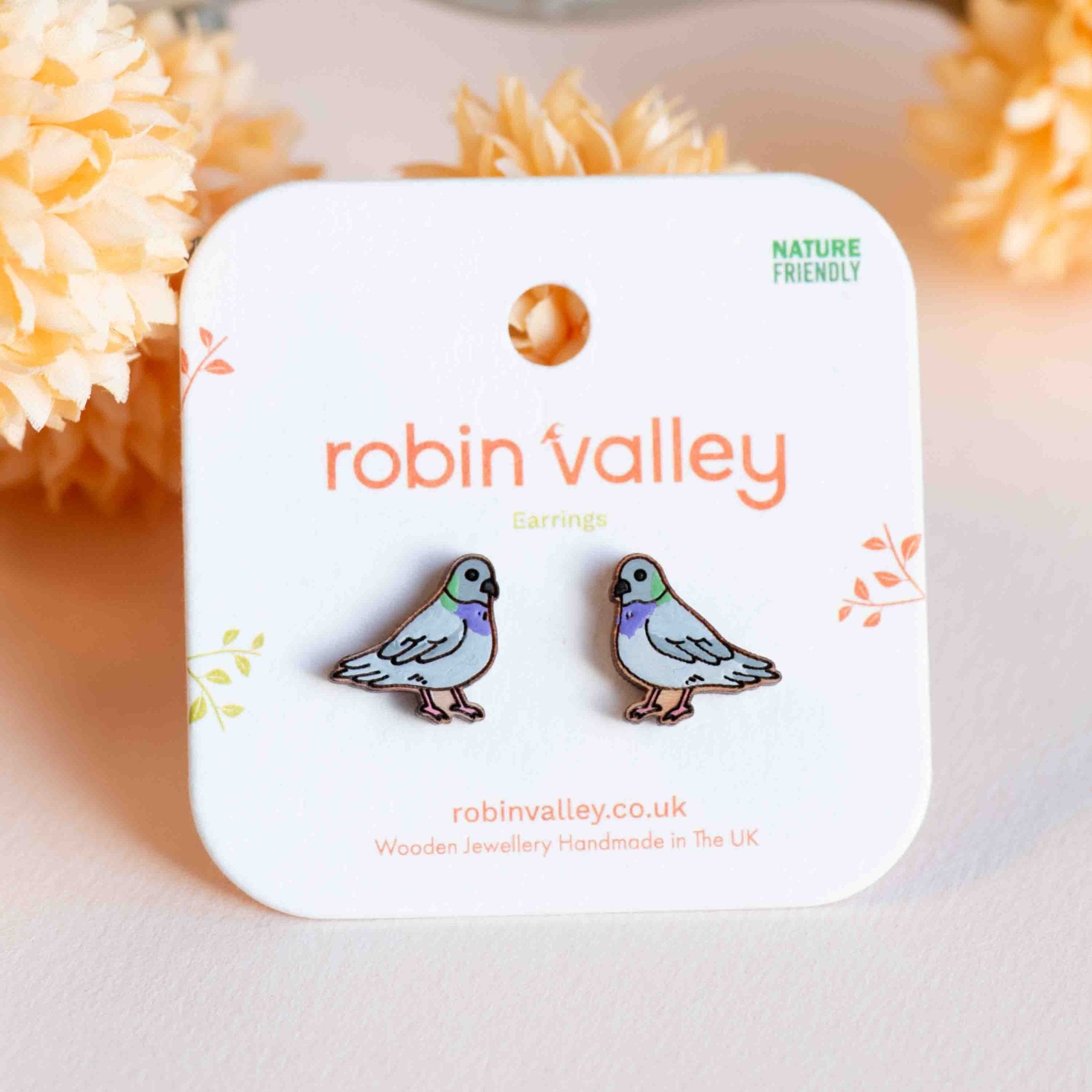 Wood Pigeon Earrings - Robin Valley Official Store