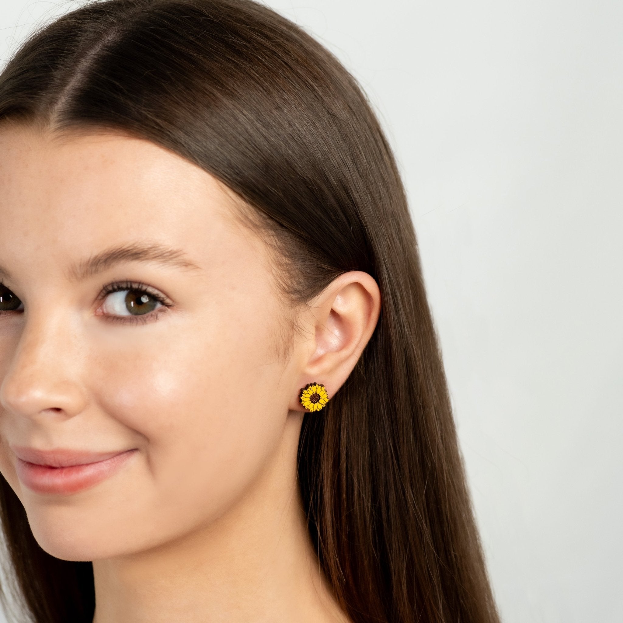 Wooden Sunflower Earrings - Robin Valley Official Store
