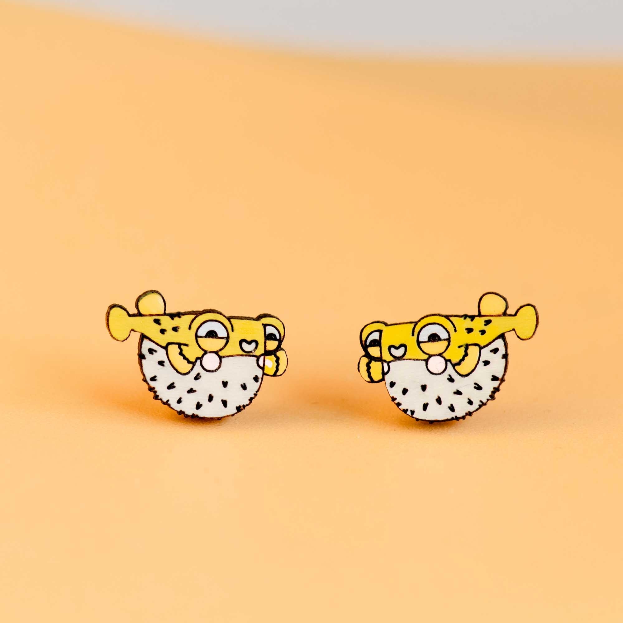 Yellow Pufferfish Earrings - Robin Valley Official Store