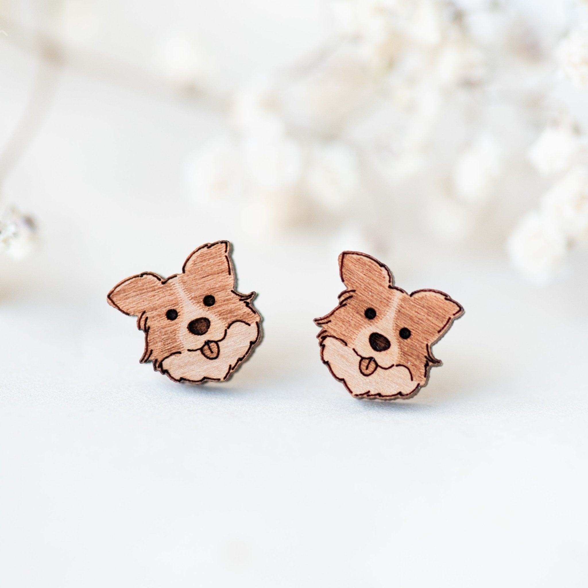 Border Collie Earrings, dog lovers gift, handmade wooden earrings, animal lovers gift