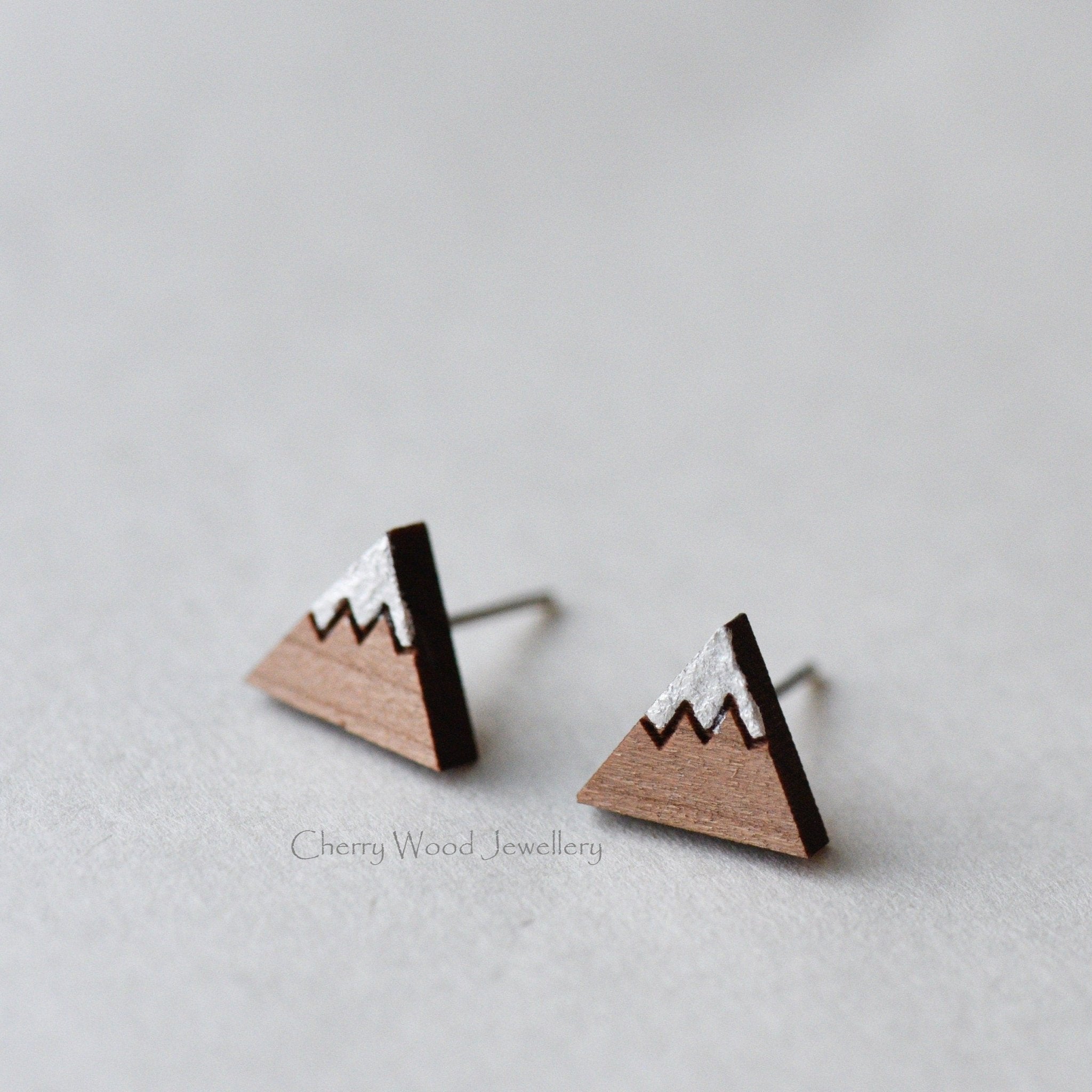 Hand - painted Wooden Mountain Earrings - ET15016 - Robin Valley Official Store
