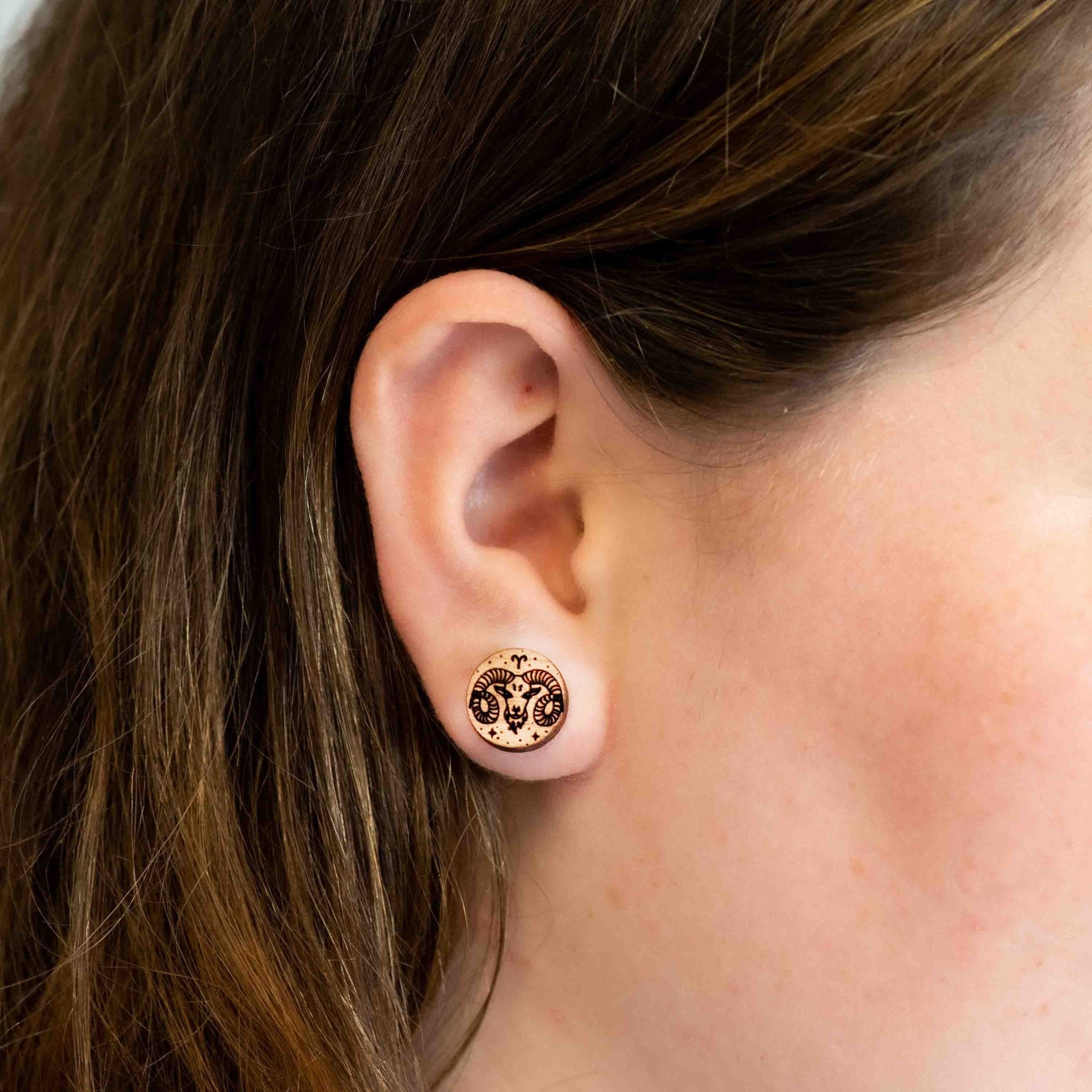 Handmade Zodiac Wooden Earrings - ET15115 - Robin Valley Official Store